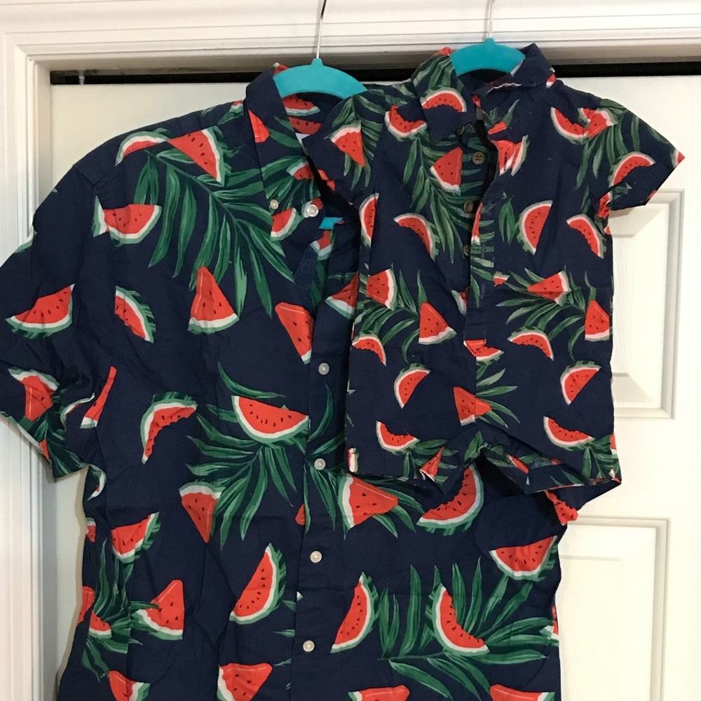 Daddy and Me matching Watermelon shirt and onesie Old Navy